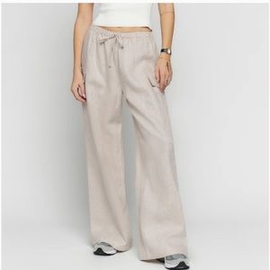 NWT Reformation Ethan Linen Pants in Oatmeal size Small